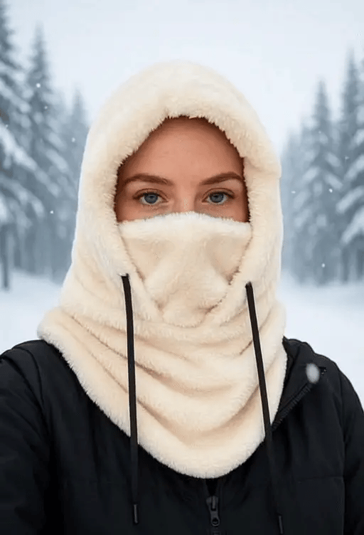 Daisy-sherpa hood i värmande fleece