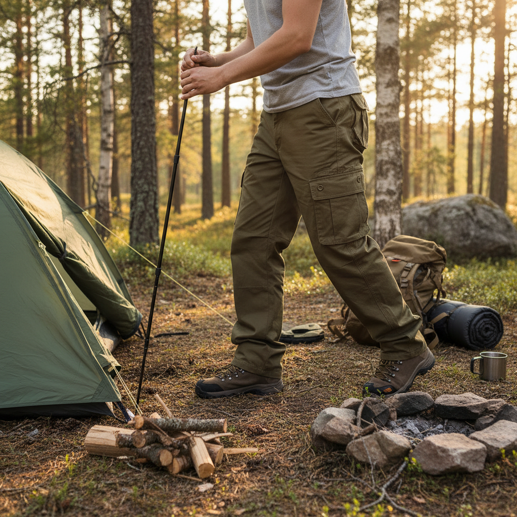 Cargo-byxor lifestyle - camping