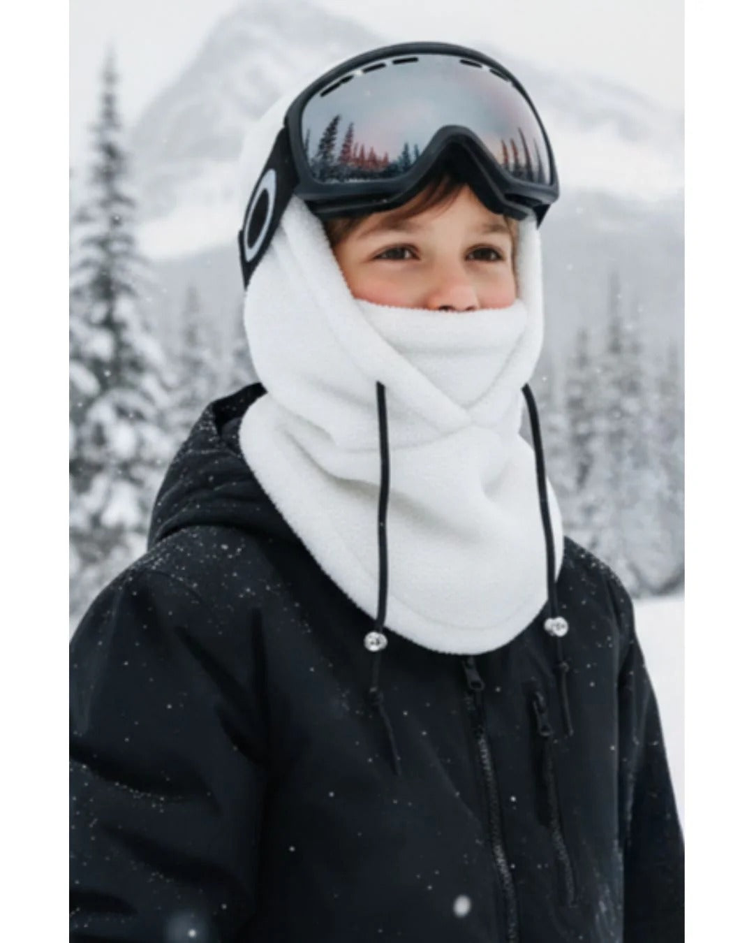 Daisy-sherpa hood i värmande fleece