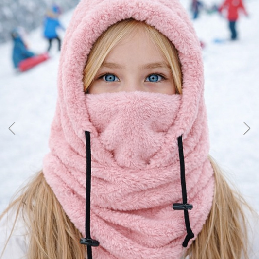 Daisy-sherpa hood i värmande fleece